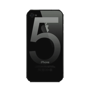 iPhone screen with large numeral 5 and Apple logo